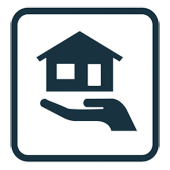 house over hand icon